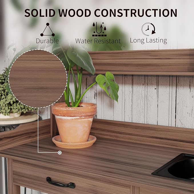 Outsunny Potting Bench Table - Image 5