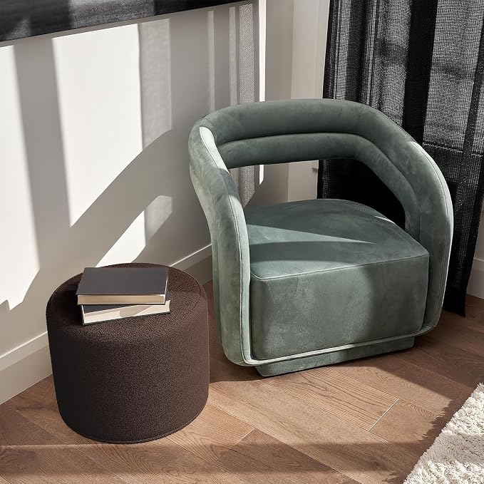 ZICOTO Beautiful Boucle Pouf Ottoman and Foot Rest - Image 4