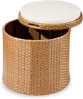 Best Choice Products Round Wicker Ottoman, Additional Seating, Side Table by BestChoiceProducts