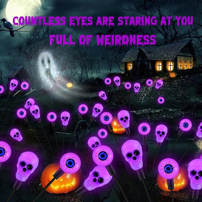 Solar Lights Outdoor, Halloween Decorations Outdoor, Scary Eyeball Lights - Image 2