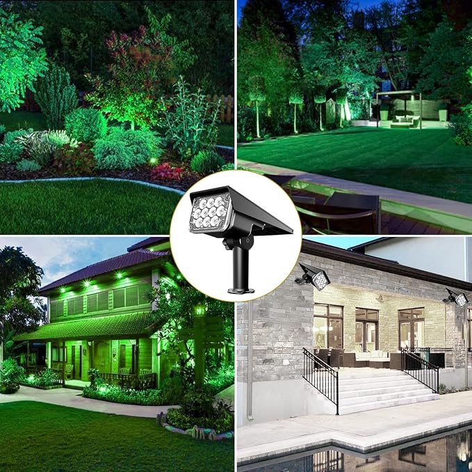 Green Solar Spot Lights Outdoor, St. Patrick's Day Decor Lights - Image 3