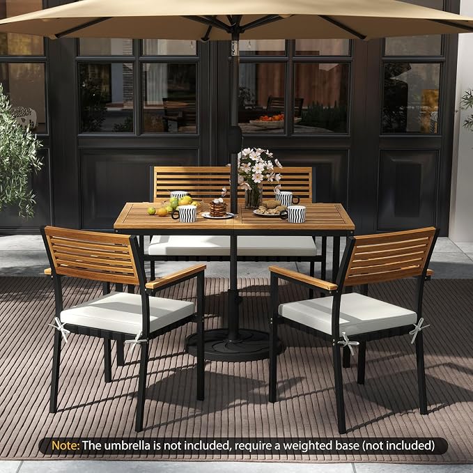 Tangkula 4 Piece Patio Dining Furniture Set, Outdoor Dining Chair Set - Image 4