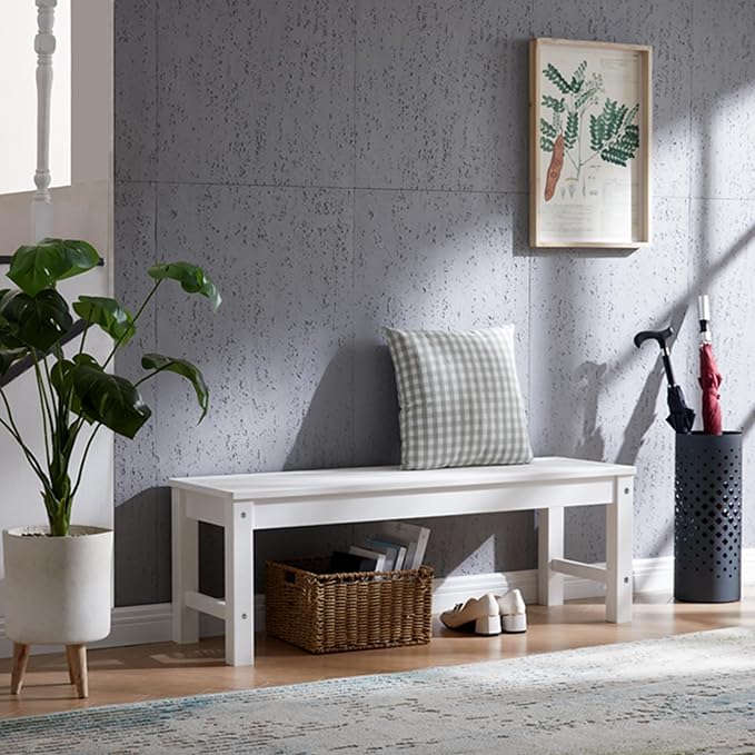 Psilvam Outdoor Bench, Two Person Poly Lumber Porch Bench, Weatherproof Garden - Image 2