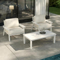 Patio Furniture Set with Washable Thick Beige Cushions, HDPE Outdoor Couch by PatioKingdom