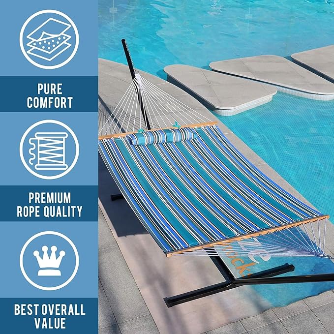 Lazy Daze Hammocks 12 FT Quilted Fabric Double Hammock - Image 6