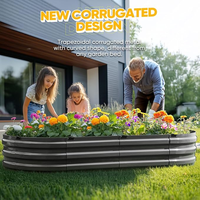 KING BIRD Raised Garden Bed Kit 2025 Upgraded Quick-Setup Galvanized Planter - Image 3