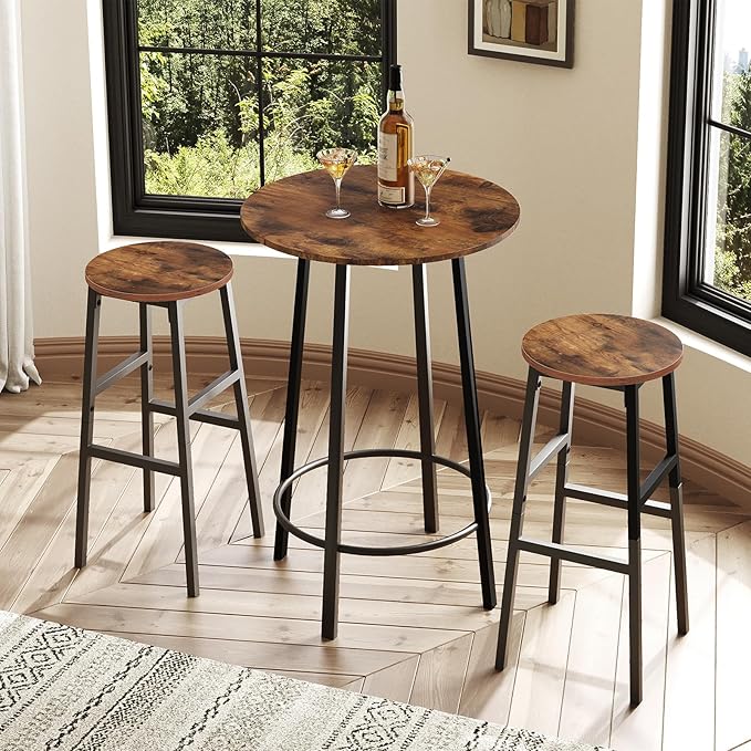Bar Stools, 28 Inch Kitchen Breakfast Bar Chairs, Industrial Bar Stools - Image 4