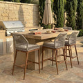 PURPLE LEAF Patio Bar Stools 28" H Set of 4 Handwoven Wicker Bar Height Stool by PURPLELEAF