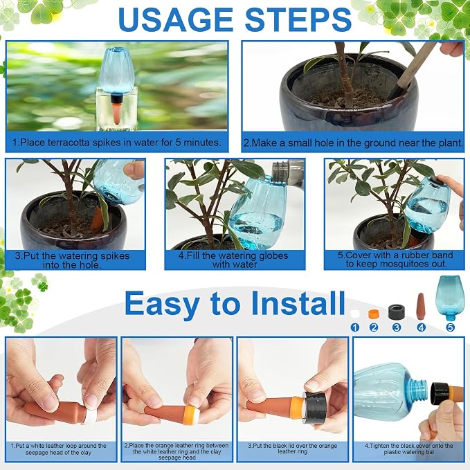 Ceramic Pots for Plant with Self Watering Globes, 10 inch Planters for Indoor - Image 7