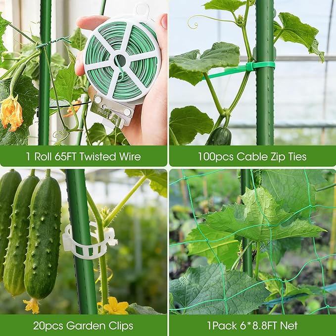 Cucumber Trellis for Raised Bed, U-Shape Garden Trellis for Climbing Plants - Image 8