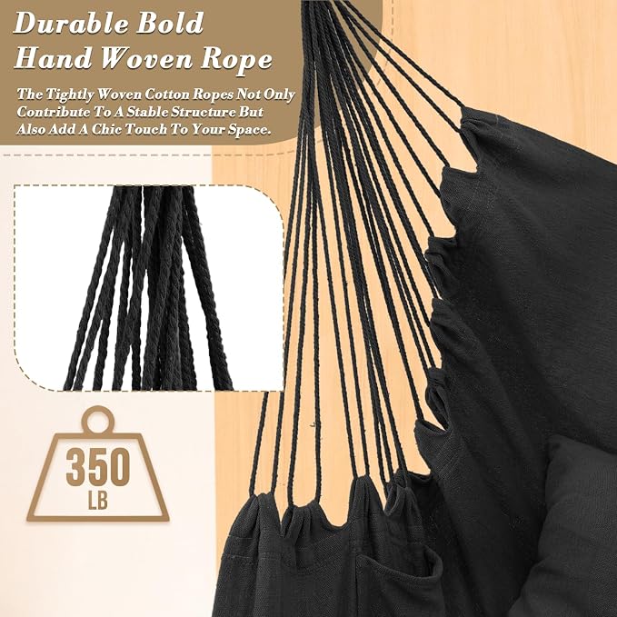 Athena Collection Hammock Chair Hanging Rope Swing Chair - Image 4