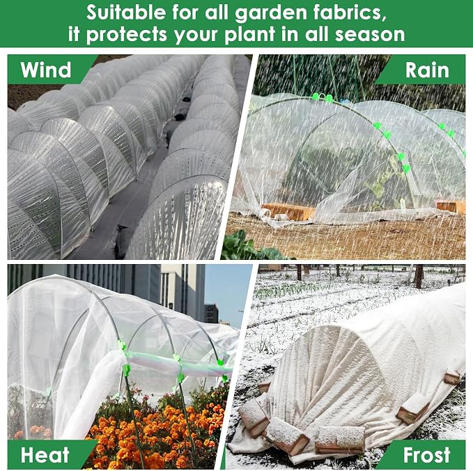 9 Sets Greenhouse Hoops for Raised Beds, Plant Support Hoop House Kit Frame for - Image 7