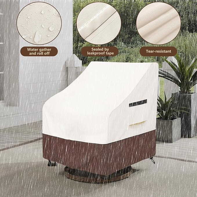 Rileytee Outdoor Swivel Chair Cover 2 Pack, Furniture Patio Chair Covers - Image 3