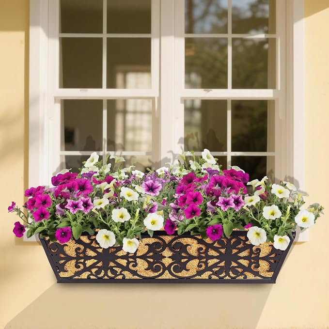 2 Pack 24 Inch Window Boxes Planters Railing Planter Box - Image 8