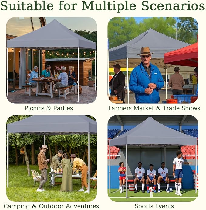 LIUJIAYI Pop Up Canopy Replacement Top, 8x8 Heavy Duty 500D UV Protection - Image 6