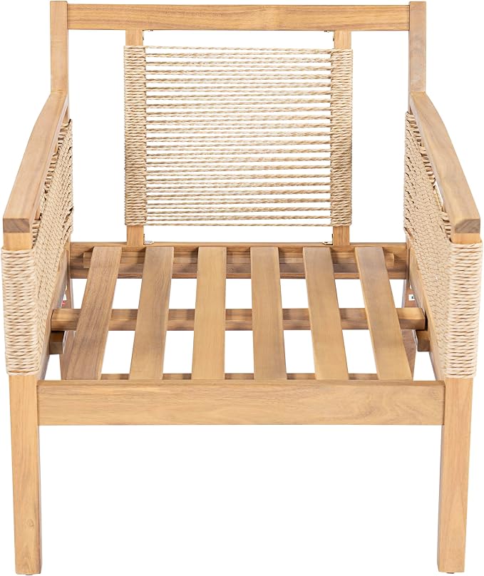 Acacia Wood Club Chairs Set of 2, Outdoor Patio Club Chairs - Image 7
