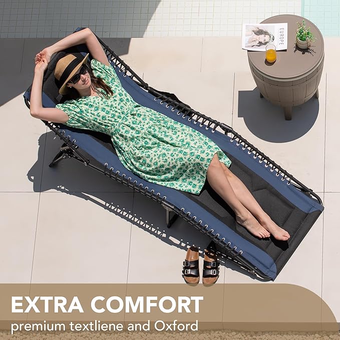 Devoko 4-Fold Padded Portable Folding Outdoor Chaise Lounge Heavy Duty - Image 5