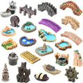 Meooeck 24 Pcs Miniature Garden Accessories Mini Fairy Bridge Figurines Pond by Meooeck