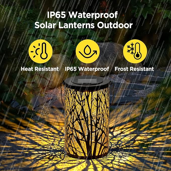 2 Pack Large Solar Lanterns Outdoor Waterproof, Gifts - Image 4