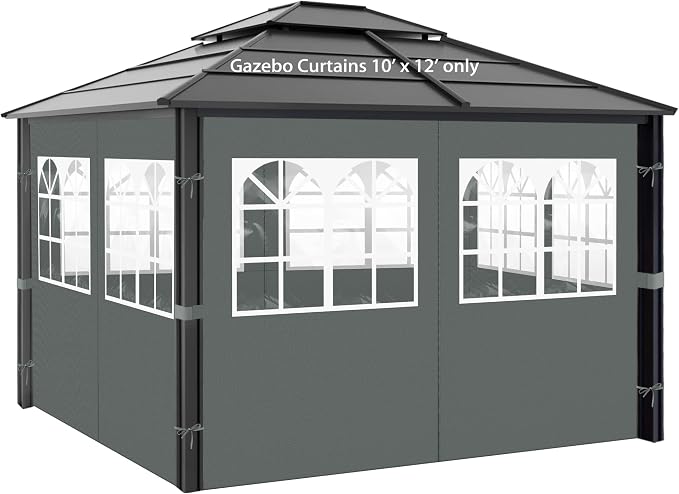 Gazebo Privacy Curtains 10' x 10' by Aonear