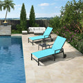 PURPLE LEAF 2 Pieces Outdoor Chaise Lounge Aluminum Patio Lounge Chair by PURPLELEAF