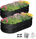 WORKPRO 2PK 4x2x1ft Outdoor Galvanized Raised Garden Bed Kit, Rust & Corrosion by WORKPRO