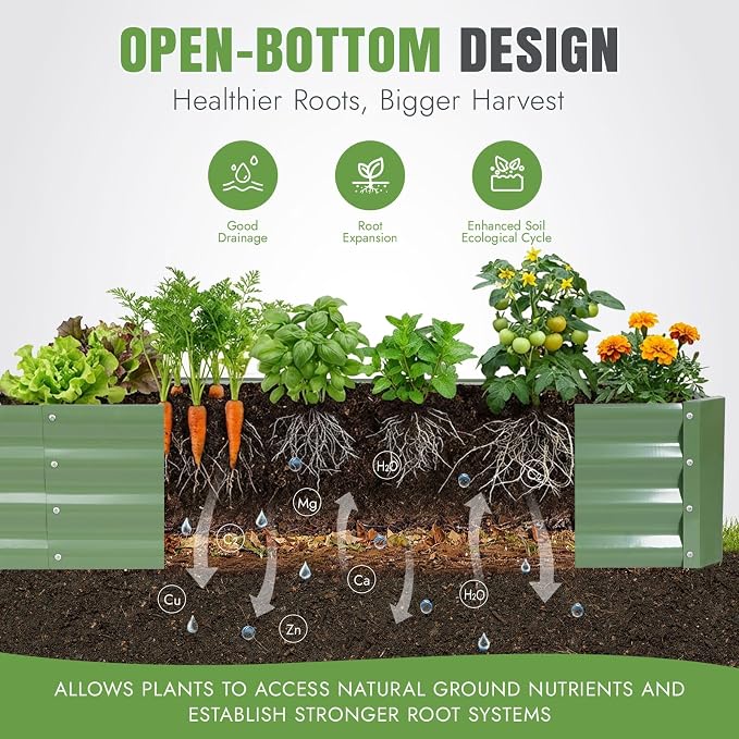 INNO STAGE 8×2×1ft Galvanized Raised Garden Bed Kit, Galvanized Planter Raised - Image 7