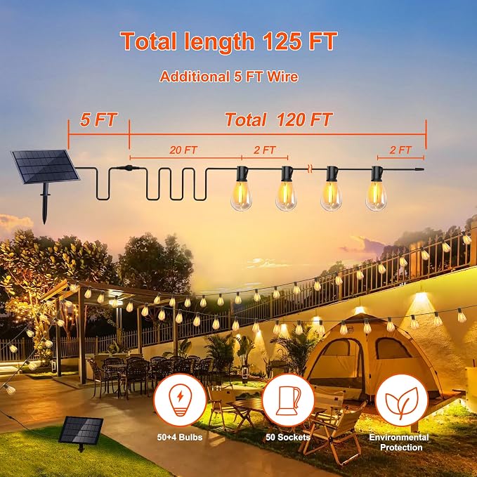 Stright Solar String Light for Outside 120FT - Image 2