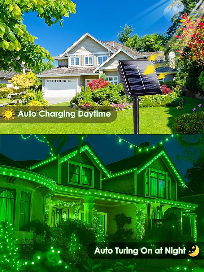 4 Pack 180FT Solar St. Patrick's Day Lights Outdoor Waterproof, Super Bright - Image 3