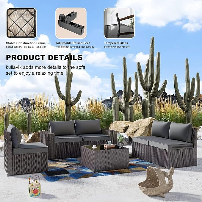 Kullavik 13PCS Outdoor Patio Furniture Set - Image 5
