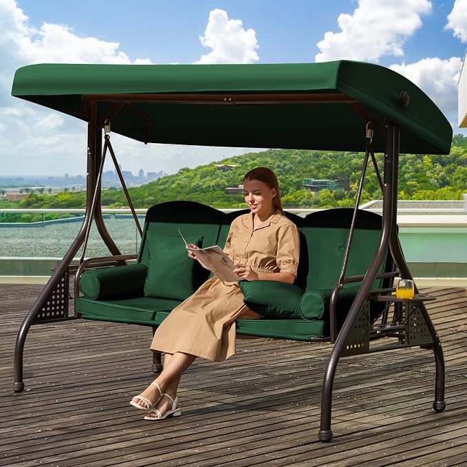 3 in 1 Patio Swing with Adjustable Canopy by YALISSEY