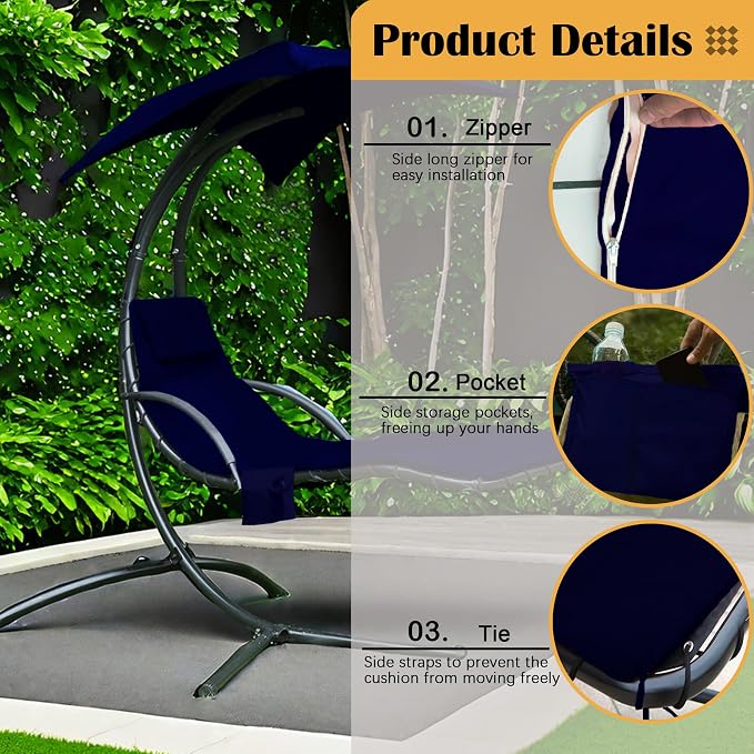 Sqodok Outdoor Hanging Lounge Chair Cushion Cover and Umbrella Fabric - Image 4