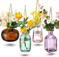 4 Pcs Stained Glass Hanging Vases Hanging Glass Planters Small Plant Terrarium by Wonderjune