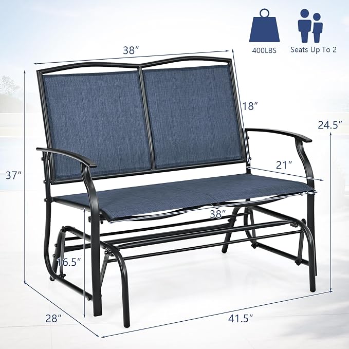 Giantex Outdoor Glider Bench, Patio Glider Bench - Image 3