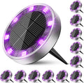 Peasur Solar Ground Lights Outdoor, 12 Pack Flat Solar Powered Disc Lights by Peasur