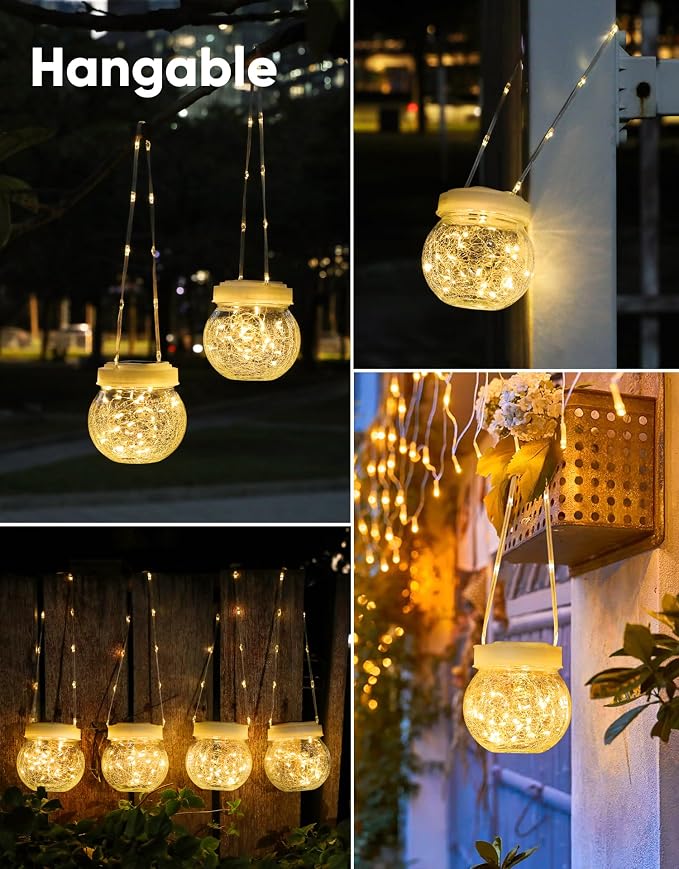 Solar Lantern Solar Lights Outdoor Waterproof 6-Pack, Solar Powered Hanging - Image 6