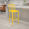 Flash Furniture Commercial Grade 30" High Yellow Metal Indoor-Outdoor Barstool by FlashFurniture