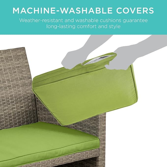 Best Choice Products 4-Piece Outdoor Wicker Patio Conversation Furniture Set - Image 5