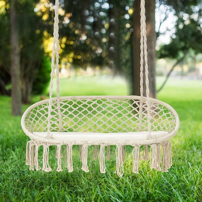 Giantex Hammock Chair 2 Seat, Macrame Hanging Chair - Image 9