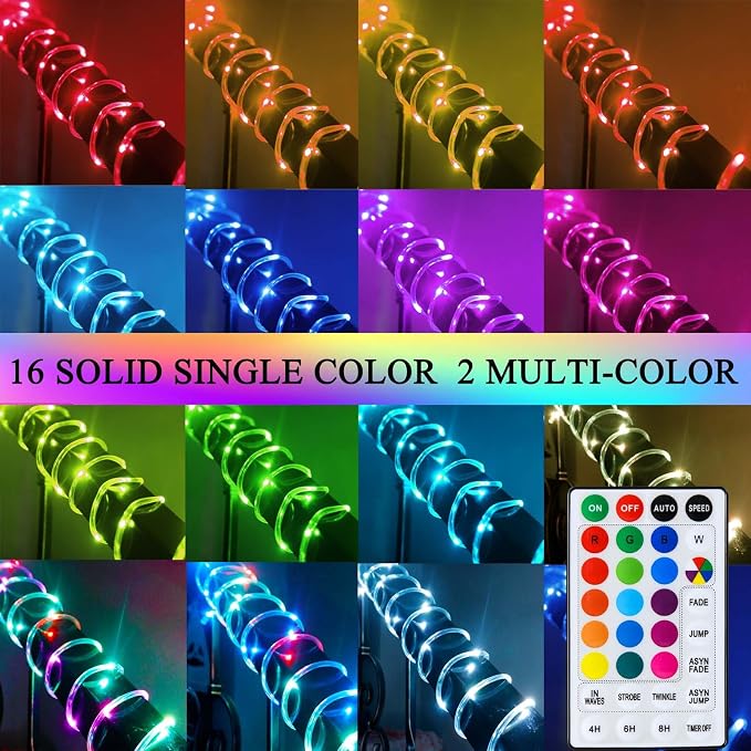 LitHome 50 FT Solar Rope Lights Outdoor Waterproof, 18 Colors Changing 150 LED - Image 2