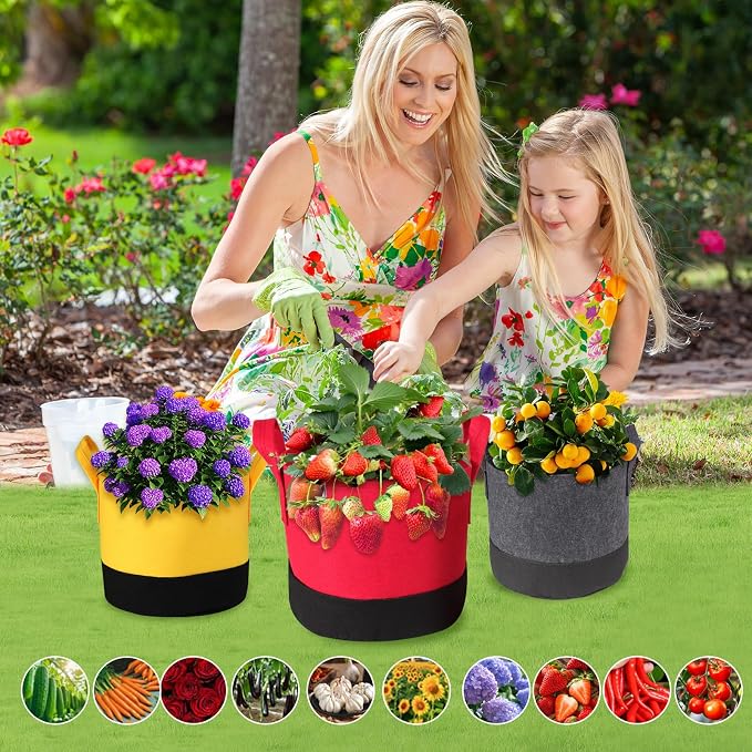 Grow Bags 10 Gallon, 6 Pack Fabric Plant Pots - Image 5