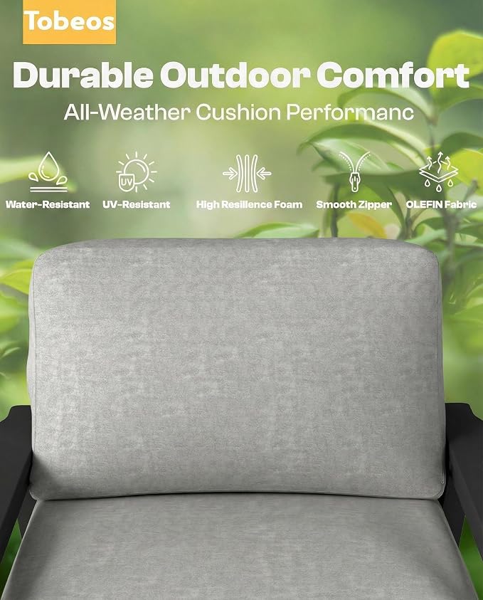 HDPE Patio Furniture Set with Cantilever Umbrella, Outdoor Couch with Washable - Image 4