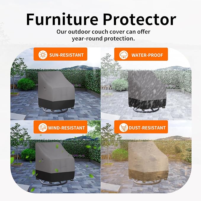 Easy-Going Outdoor Swivel Chair Cover Waterproof, Heavy Duty Patio Chair Cover - Image 6