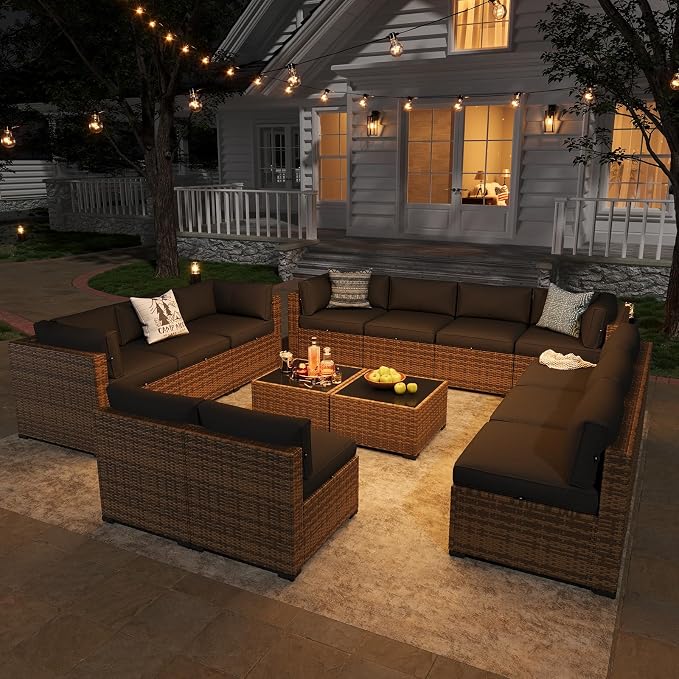 Aoxun Patio Furniture Sets, 14-Piece Outdoor Patio Furniture - Image 3