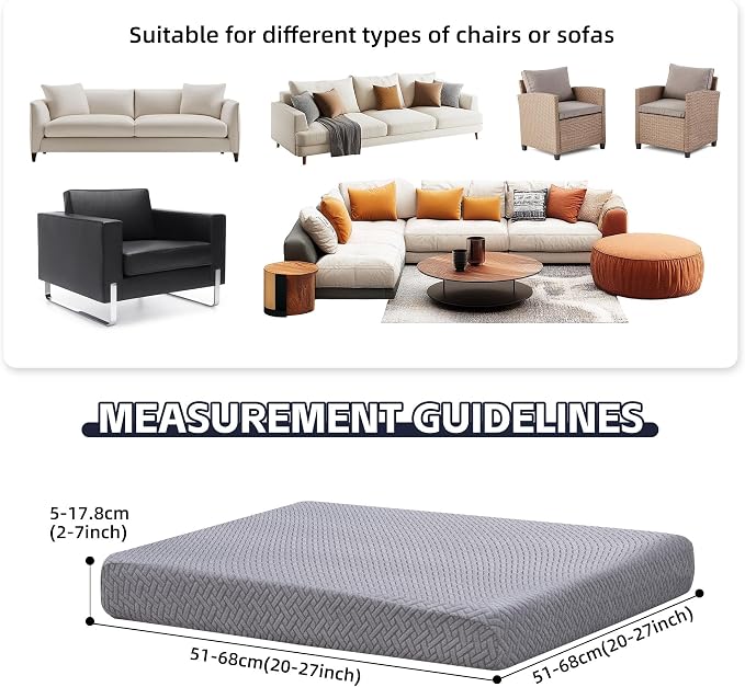 8Pcs Patio Cushion Covers, Outdoor Cushions Covers, Stretch Cushion Covers - Image 2