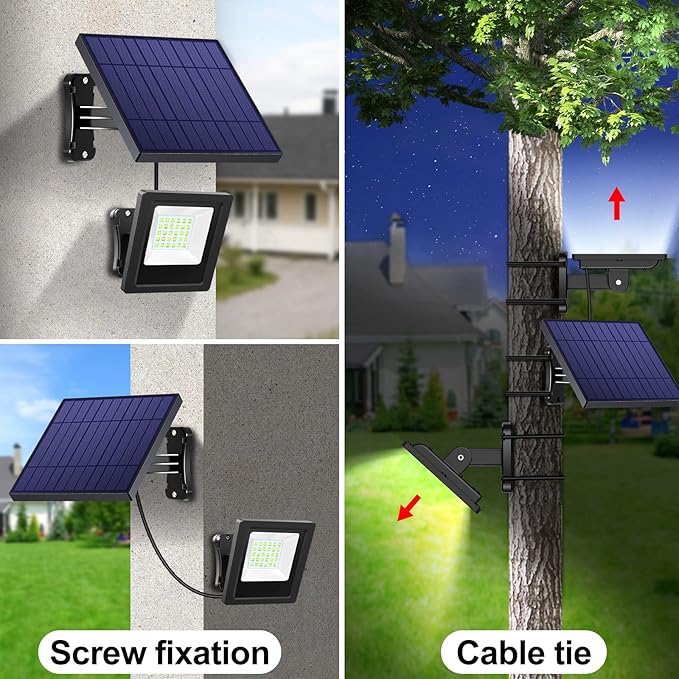 Solar Lights Outdoor Bright Solar Flood Lights 4400mAh 5500K Dusk to Dawn Led - Image 4