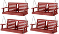 KINGYES Outdoor Hanging Porch Swing Set of 4, 2 Seat Patio Chair by KINGYES