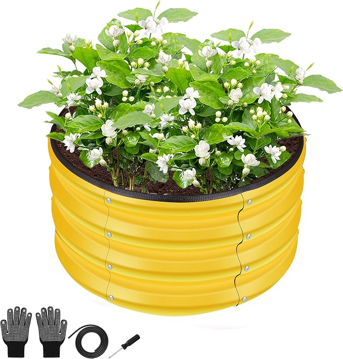 ZXZYHFTY Round Galvanized Raised Garden Bed kit, Round Large Metal Raised by ZXZYHFTY
