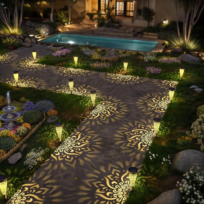 6 Pack Solar Lights Outdoor Garden Decorative Solar Garden Lights - Image 5