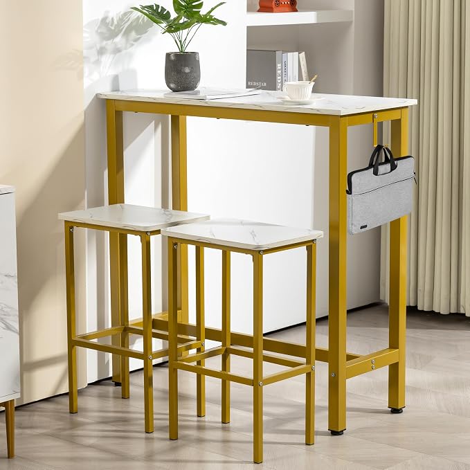 Finnhomy Bar Table Set, 39.3" Pub Table High Top Table, Rectangular Bar Height - Image 3